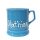 Hellblaue Tasse England mit Namensschriftzug