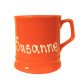 Orange Tasse England mit Namensschriftzug