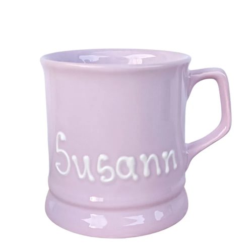 Pastell - lila Tasse England mit Namensschriftzug