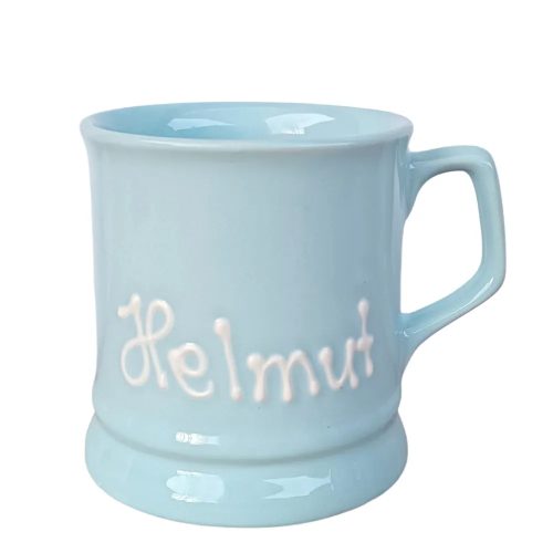 Pastellblaue Tasse England mit Namensschriftzug