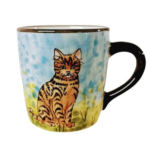 Handwerkliche Tasse mit Katze