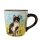 Handwerkliche fleckige Tasse mit Katze 