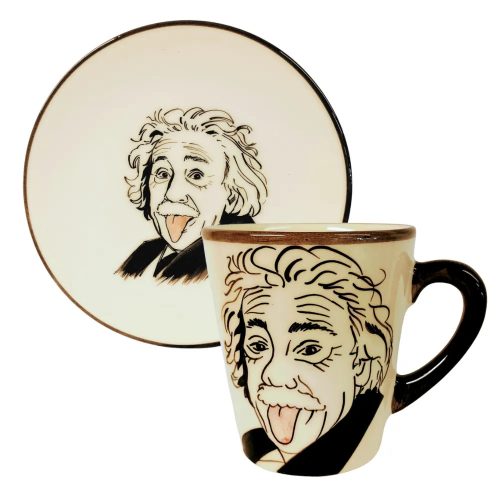 Tasse und Frühstücksteller Einstein