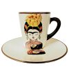 Tasse und Frühstücksteller Frida Kahlo