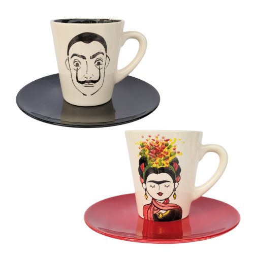 Tasse und Frühstücksteller Frida und Dali