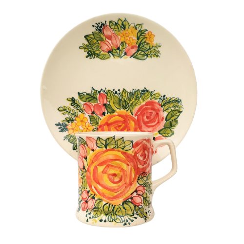 Tasse und Frühstücksteller blume FL001