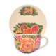 Jumbo Tasse und Frühstücksteller blume FL001