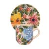 Kaffeetasse und kleiner Teller blume FL003