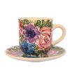 Kaffeetasse und kleiner Teller blume FL004