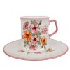 Tasse und Frühstücksteller Hundsrose Wildblume