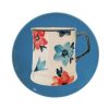 Tasse und Frühstücksteller blaue blumen