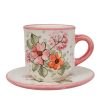 Kaffeetasse und kleiner Teller Hundsrose Wildblume