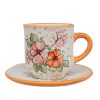 Kaffeetasse und kleiner Teller Hundsrose Wildblume