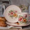 Kaffeetasse und kleiner Teller Hundsrose Wildblume