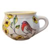 Töpfchen Tasse und Frühstücksteller mit Frühlingsvogel Motiv