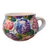 Töpfchen Tasse und Frühstücksteller mit hortensie Motiv