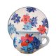 Töpfchen Tasse und Frühstücksteller mit Blaue blumen Motiv