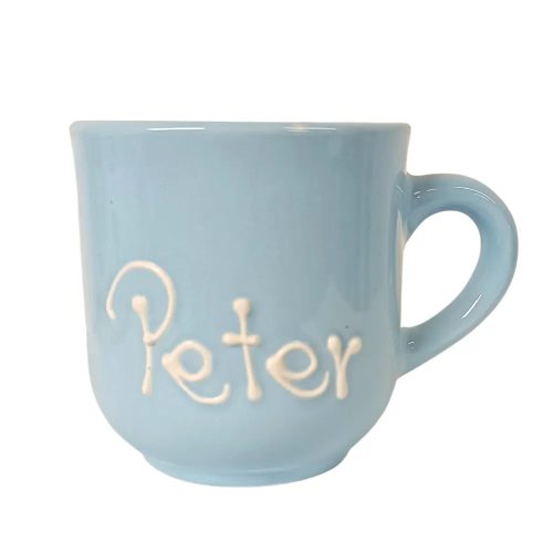 Pastellblau Kaffeetasse mit Namensschriftzug