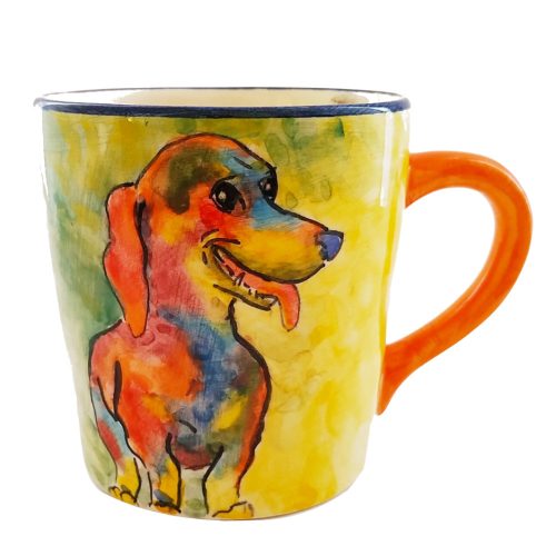 Tasse mit Hund Dackel Pop Art