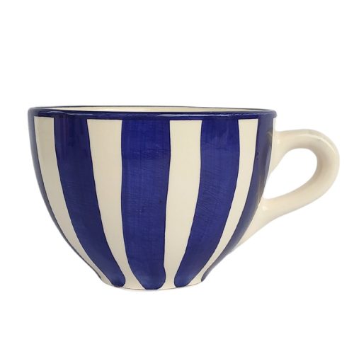 Jumbo tasse klein blau/gestreift