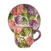 Kaffeetasse und kleiner teller Hortensie