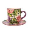 Kaffeetasse und kleiner teller Hortensie