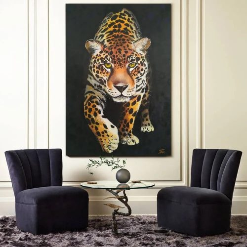 Jaguar - Gemälde auf Leinwand mit Acryl