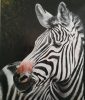 Zebra - Gemälde auf Leinwand mit Acryl