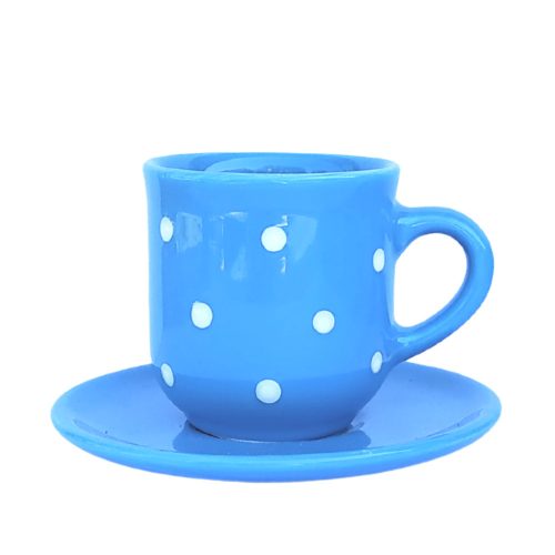 Kaffeetasse mit kleinem Teller Hellblau